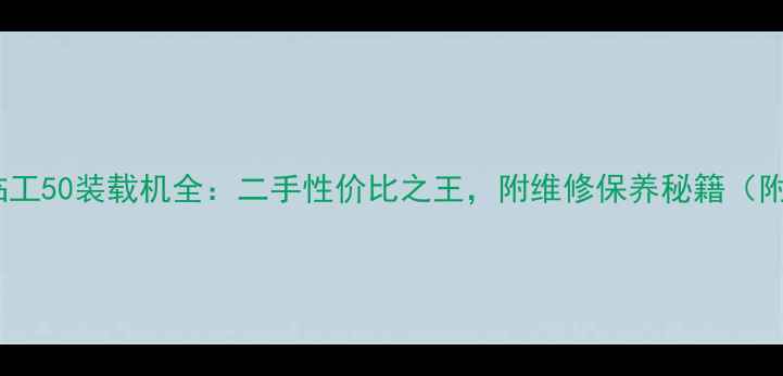图片 08年临工50装载机全：二手性价比之王，附维修保养秘籍（附图）2