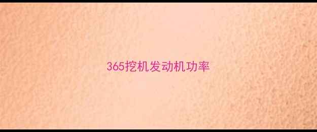 图片 365挖机发动机功率