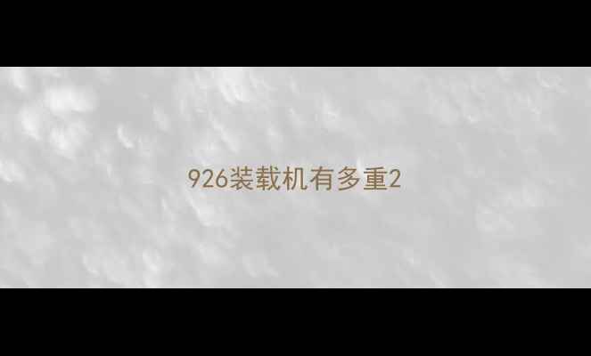 图片 926装载机有多重2