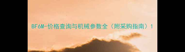 图片 BF6M-价格查询与机械参数全（附采购指南）1