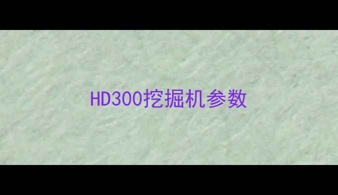 图片 HD300挖掘机参数