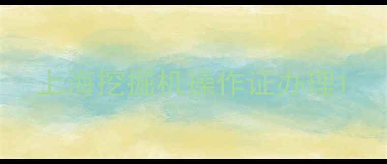 图片 上海挖掘机操作证办理1