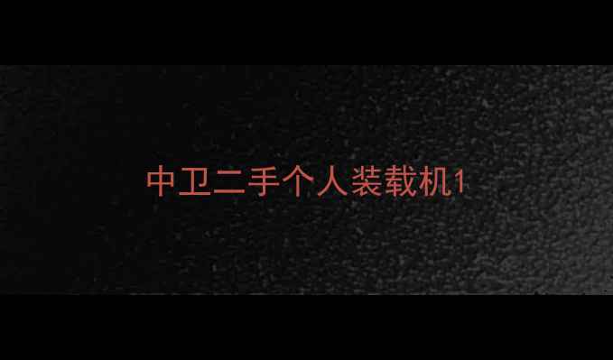图片 中卫二手个人装载机1
