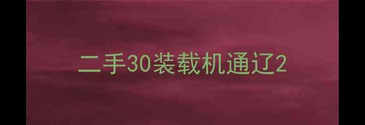 图片 二手30装载机通辽2