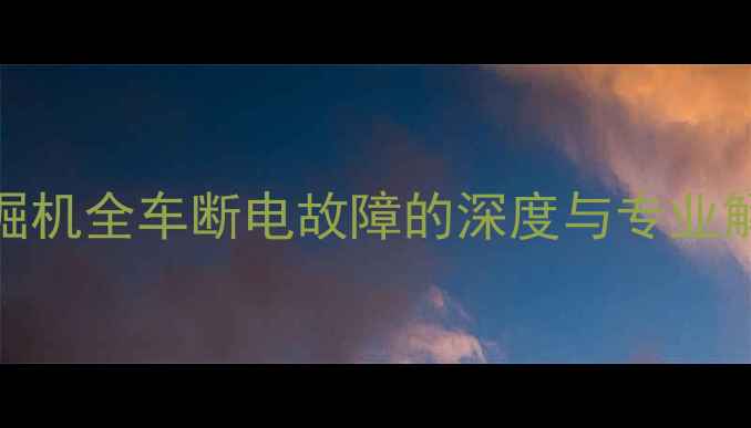 图片 住友挖掘机全车断电故障的深度与专业解决方案