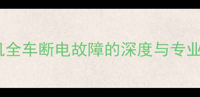 图片 住友挖掘机全车断电故障的深度与专业解决方案2
