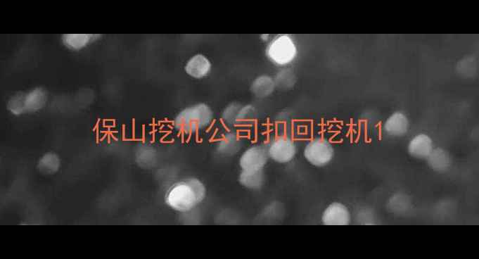 图片 保山挖机公司扣回挖机1