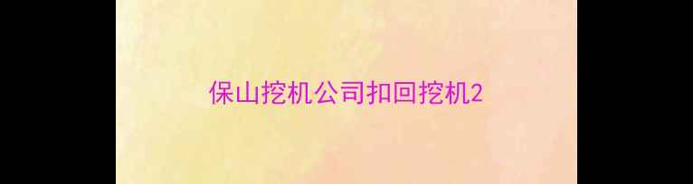 图片 保山挖机公司扣回挖机2