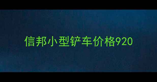 图片 信邦小型铲车价格920