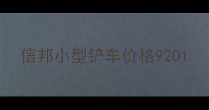 图片 信邦小型铲车价格9201