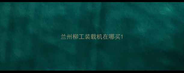 图片 兰州柳工装载机在哪买1