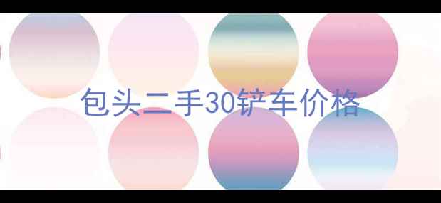图片 包头二手30铲车价格