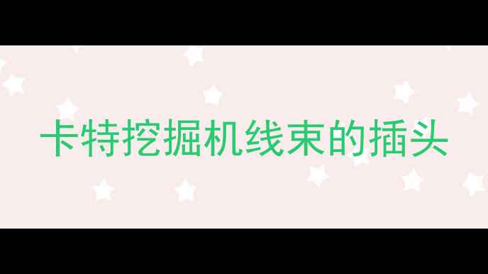 图片 卡特挖掘机线束的插头