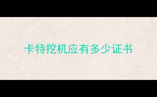 图片 卡特挖机应有多少证书
