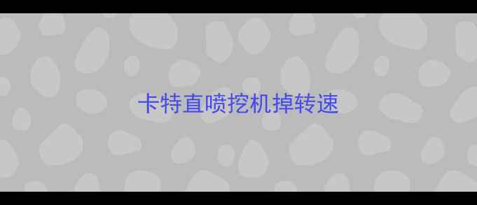 图片 卡特直喷挖机掉转速