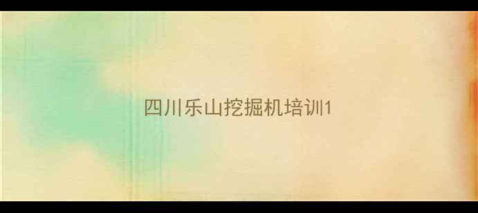 图片 四川乐山挖掘机培训1