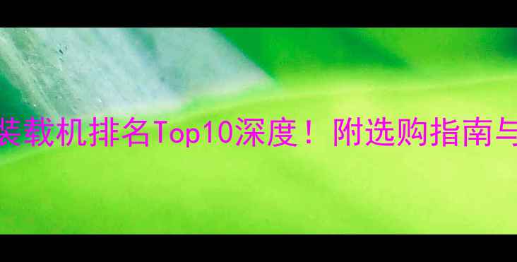 图片 国产滑移装载机排名Top10深度！附选购指南与行业趋势