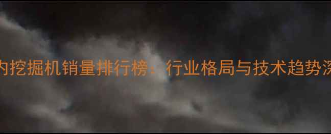 图片 国内挖掘机销量排行榜：行业格局与技术趋势深度