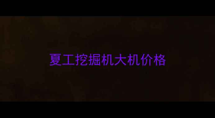 图片 夏工挖掘机大机价格