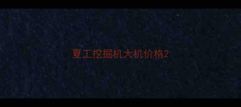 图片 夏工挖掘机大机价格2