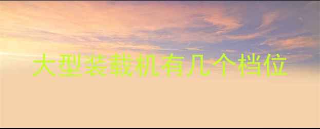 图片 大型装载机有几个档位