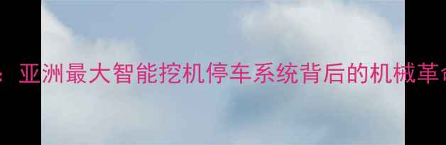 图片 大理挖机产业新标杆：亚洲最大智能挖机停车系统背后的机械革命（最新调研数据）2