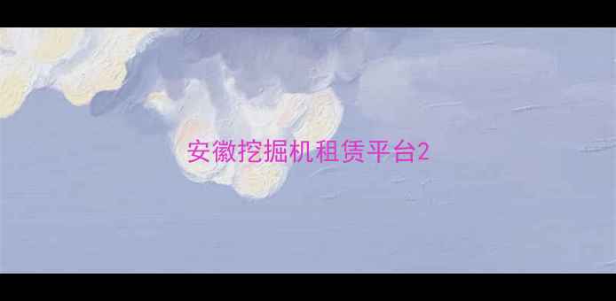 图片 安徽挖掘机租赁平台2