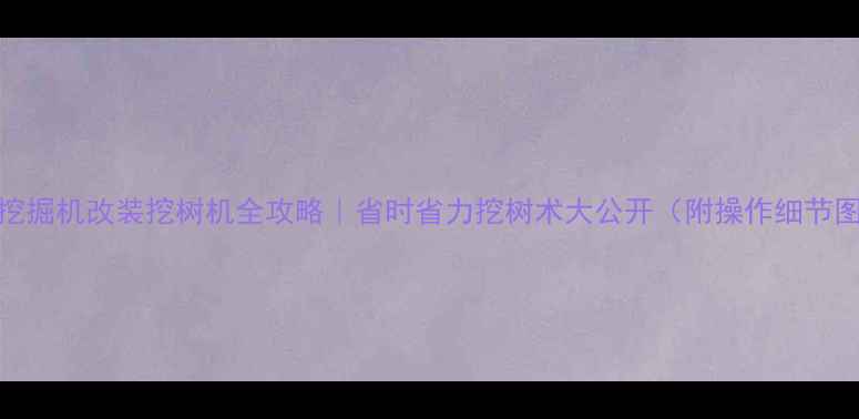 图片 小型挖掘机改装挖树机全攻略｜省时省力挖树术大公开（附操作细节图解）