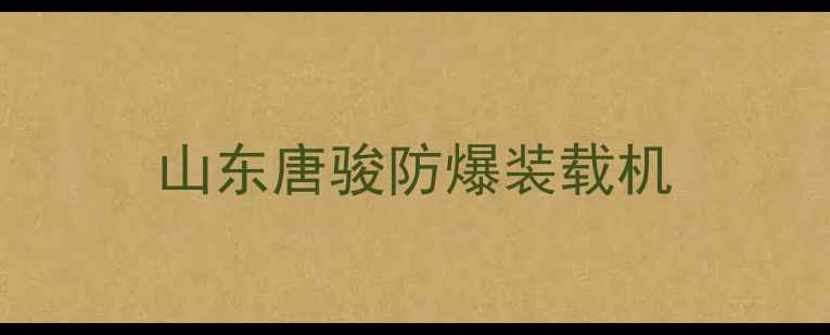 图片 山东唐骏防爆装载机