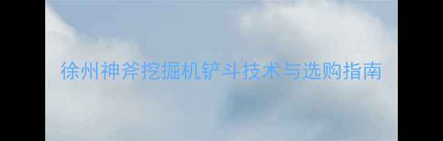 图片 徐州神斧挖掘机铲斗技术与选购指南