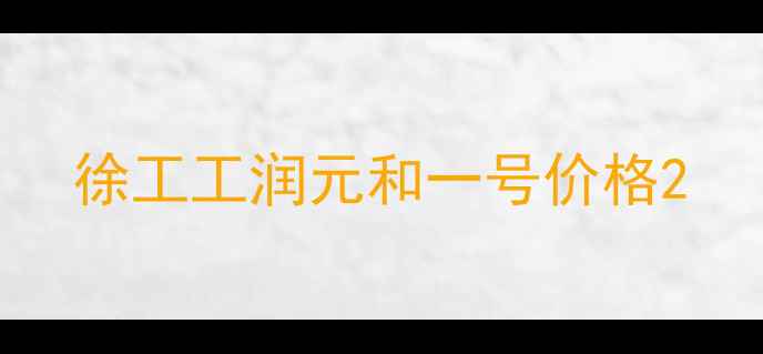图片 徐工工润元和一号价格2
