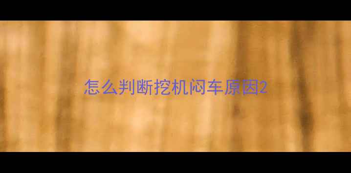 图片 怎么判断挖机闷车原因2