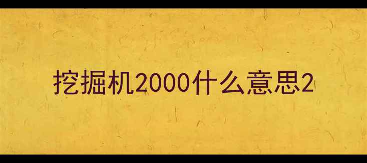 图片 挖掘机2000什么意思2
