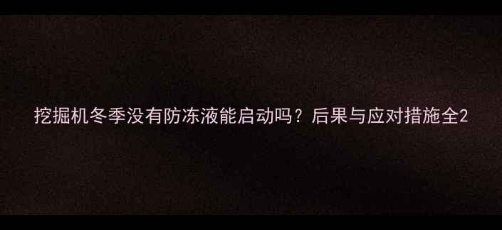 图片 挖掘机冬季没有防冻液能启动吗？后果与应对措施全2