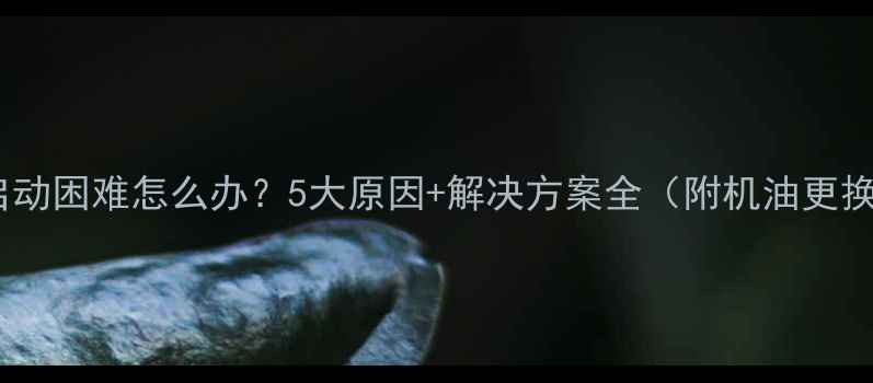 图片 挖掘机启动困难怎么办？5大原因+解决方案全（附机油更换指南）2