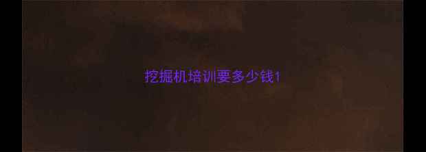 图片 挖掘机培训要多少钱1