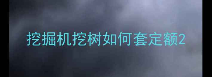 图片 挖掘机挖树如何套定额2