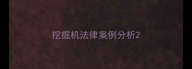 图片 挖掘机法律案例分析2