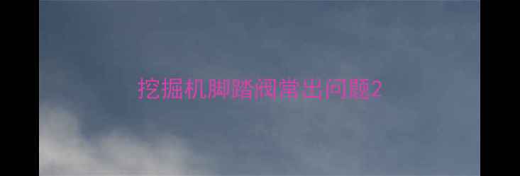 图片 挖掘机脚踏阀常出问题2