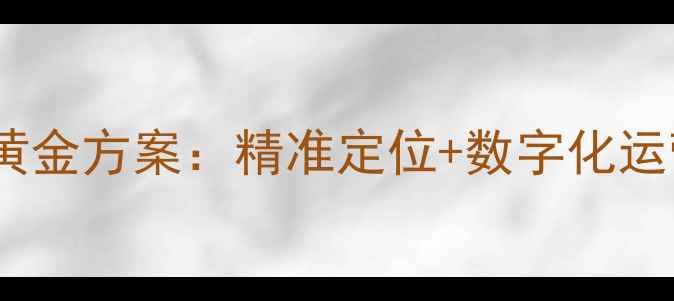 图片 挖掘机配件销售黄金方案：精准定位+数字化运营打造行业标杆2