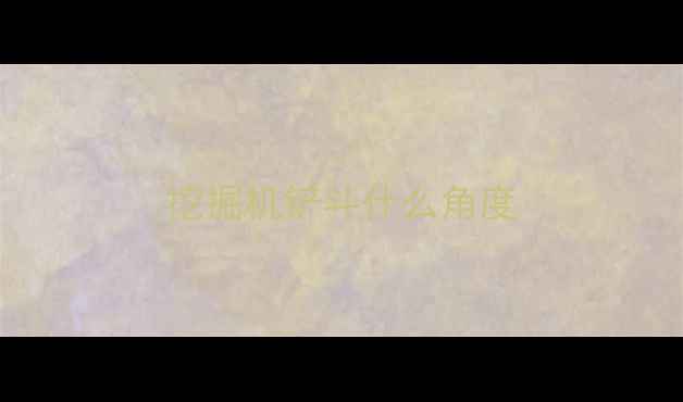 图片 挖掘机铲斗什么角度