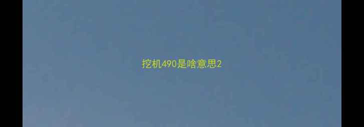 图片 挖机490是啥意思2