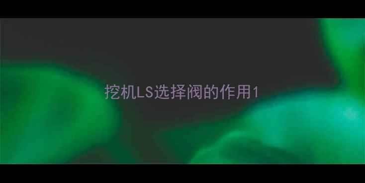 图片 挖机LS选择阀的作用1