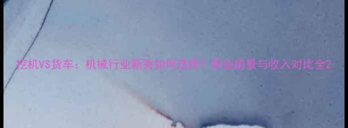 图片 挖机VS货车：机械行业新秀如何选择？职业前景与收入对比全2