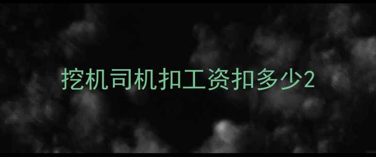 图片 挖机司机扣工资扣多少2