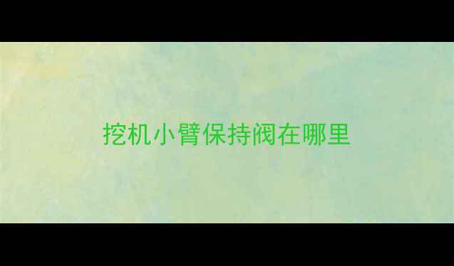 图片 挖机小臂保持阀在哪里