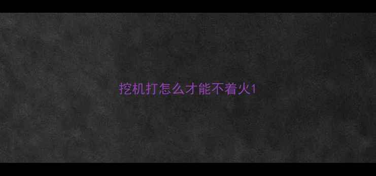 图片 挖机打怎么才能不着火1