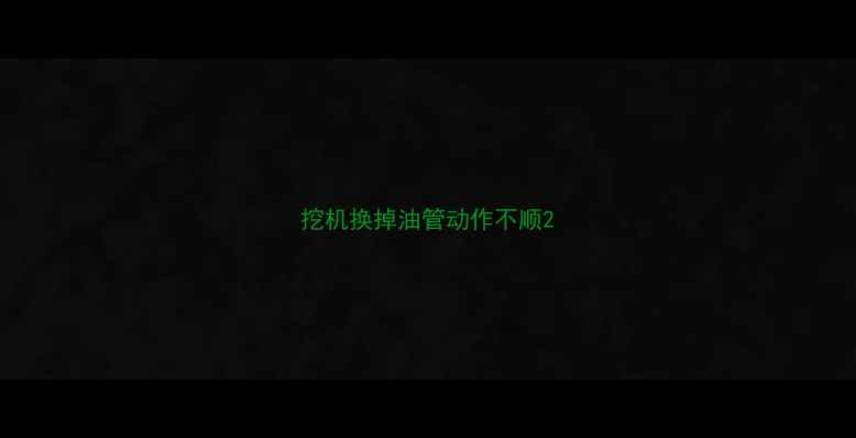 图片 挖机换掉油管动作不顺2