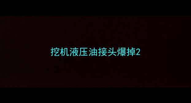 图片 挖机液压油接头爆掉2