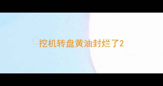 图片 挖机转盘黄油封烂了2